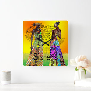 Sisters Square Wall Clock