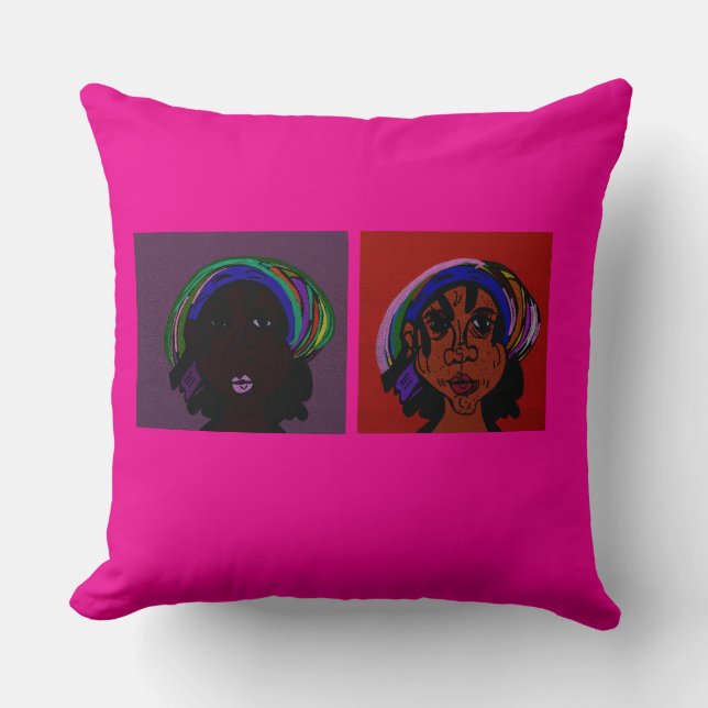 Sisters Throw Pillow (Front)