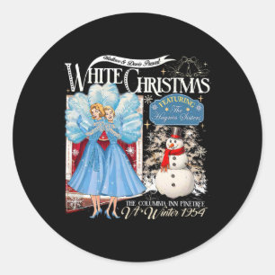 Sisters White Christmas Movie 1954 Pyjamas Holiday Classic Round Sticker