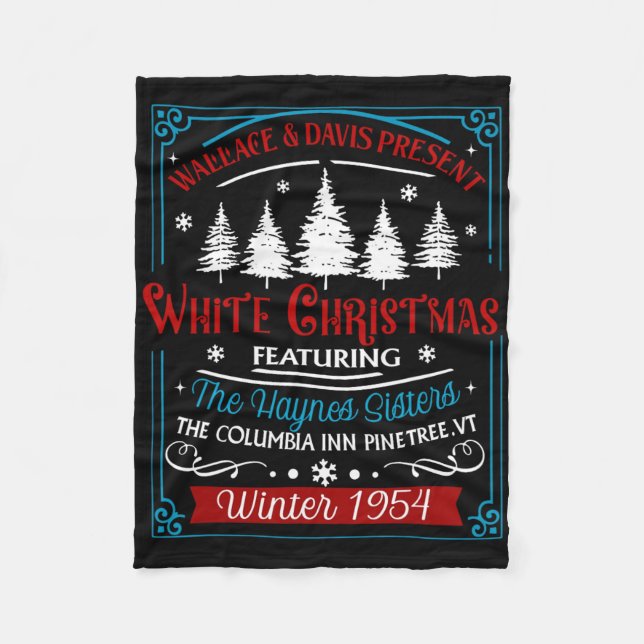 Sisters White Christmas Movie 1954 Pyjamas Holiday Fleece Blanket (Front)