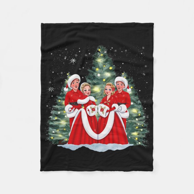 Sisters White Christmas Movie 1954 Xmas Snow Holid Fleece Blanket (Front)