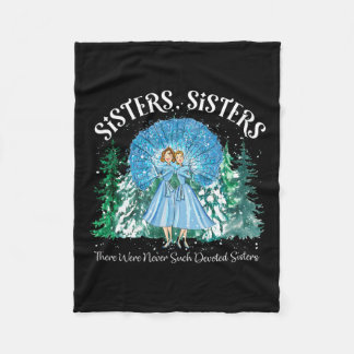 Sisters White Christmas Movie 1954 Xmas Snow Holid Fleece Blanket