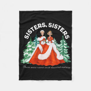 Sisters White Christmas Movie 1954 Xmas Snow Holid Fleece Blanket