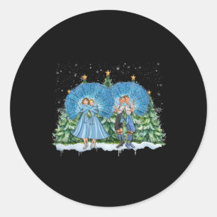 Sisters White Christmas Movie 1954 Xmas Snow Pajam Classic Round Sticker