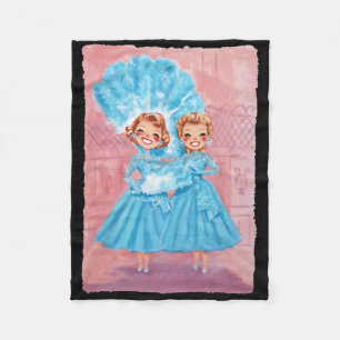 Sisters White Christmas Movie 1954 Xmas Snow Pajam Fleece Blanket