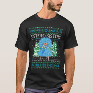 Sisters White Christmas Movie 1954 Xmas Snow Pajam T-Shirt