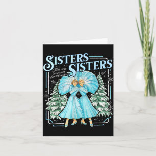 Sisters White Xmas Merry Christmas Snowflake Pajam Card