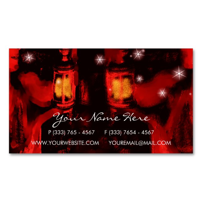 sisters with lamp 	Magnetic business card (Front)