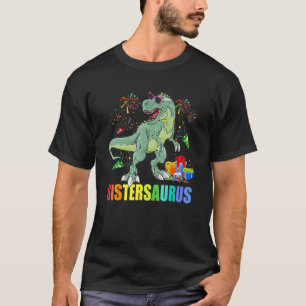 Sistersaurus Birthday Rex Dinosaur Sister Saurus T-Shirt