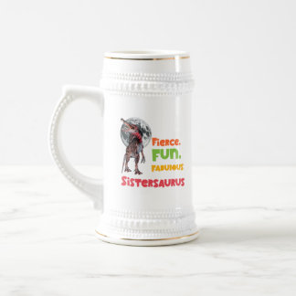 Sistersaurus Matching Sisters Dino Squad Design Beer Stein