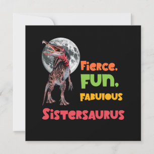 Sistersaurus Matching Sisters Dino Squad Design Holiday Card