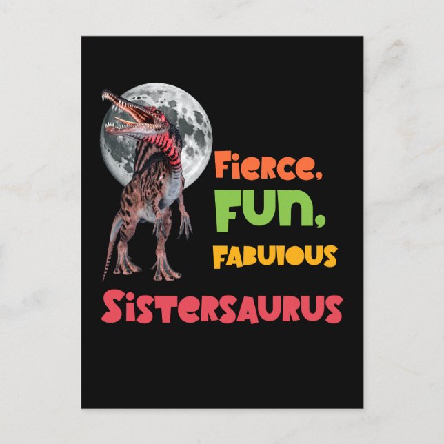 Sistersaurus Matching Sisters Dino Squad Design Postcard (Front)