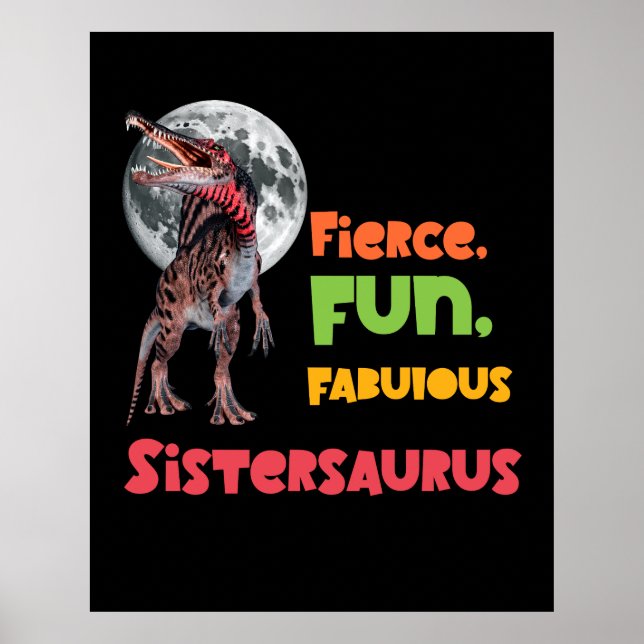 Sistersaurus Matching Sisters Dino Squad Design Poster (Front)