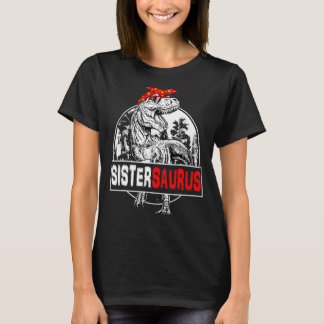 Sistersaurus Rex Dinosaur Sister Saurus Family Mat T-Shirt