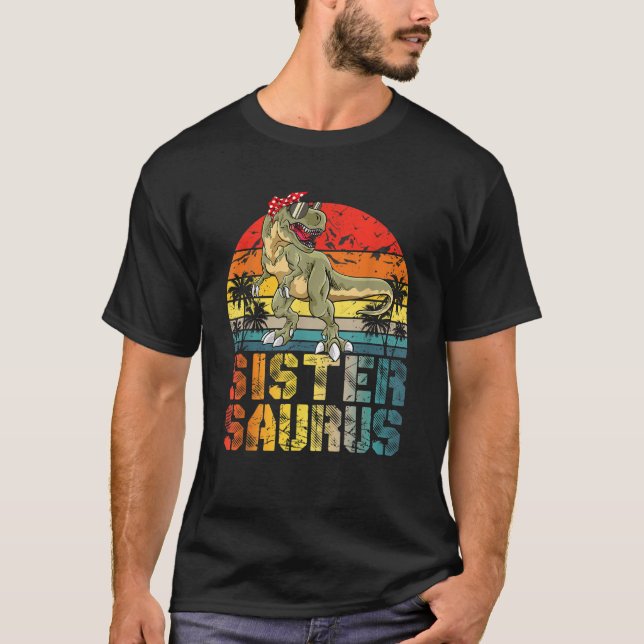 Sistersaurus T Rex Dinosaur Sister Saurus Family M T-Shirt (Front)