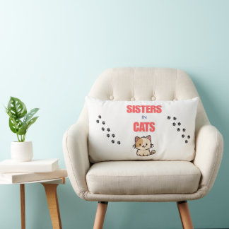 SISTERSINCATSPILLOW LUMBAR PILLOW