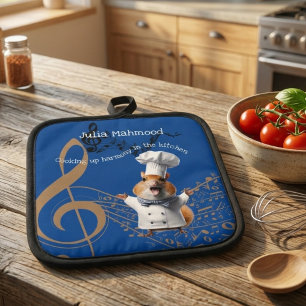 Sisters's Music lover singer cook mouse Pot Holder