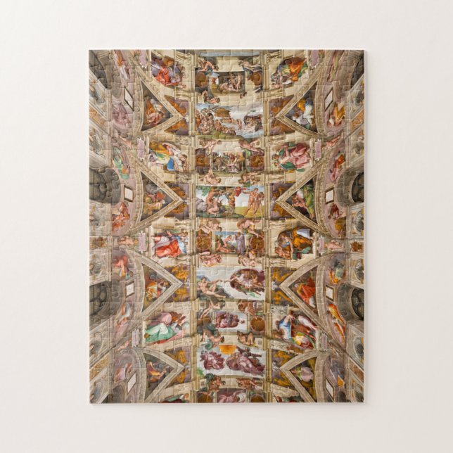 Sistine Chapel Ceiling, 1512 by Michelangelo Jigsaw Puzzle (Vertical)