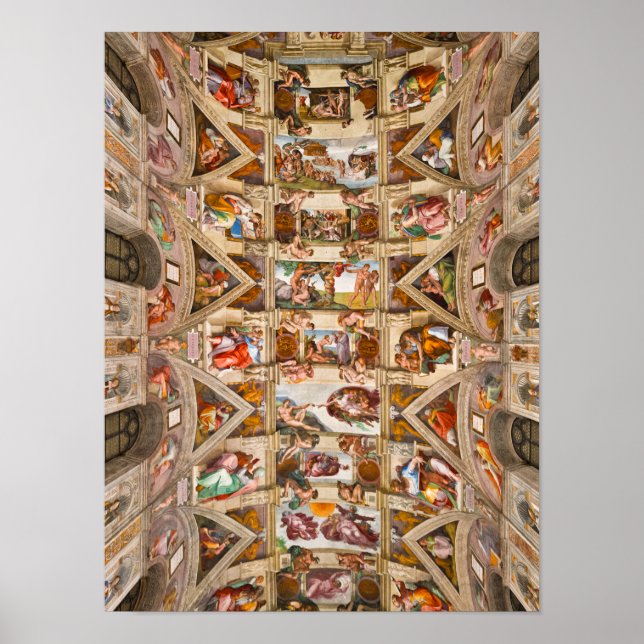 Sistine Chapel Ceiling, 1512 by Michelangelo Poster (Front)