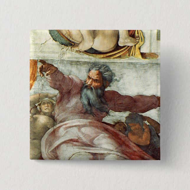 Sistine Chapel Ceiling 2 Inch Square Button (Front)
