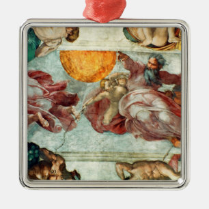 Sistine Chapel Ceiling 3 Metal Ornament