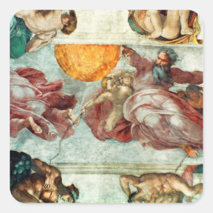 Sistine Chapel Ceiling 3 Square Sticker