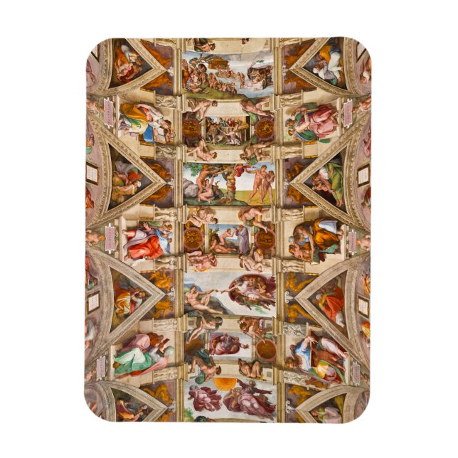 Sistine Chapel Ceiling by Michelangelo Buonarroti Magnet (Vertical)