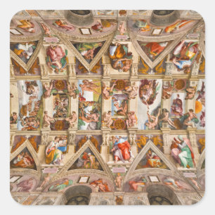 Sistine Chapel Ceiling by Michelangelo Square Sticker