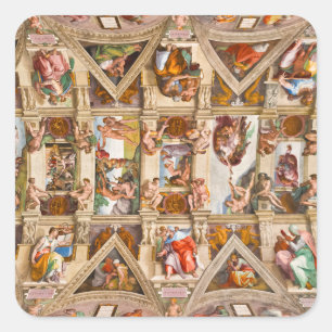 Sistine Chapel Ceiling by Michelangelo Square Sticker