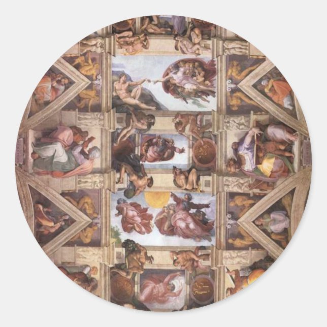 Sistine Chapel Ceiling Classic Round Sticker (Front)