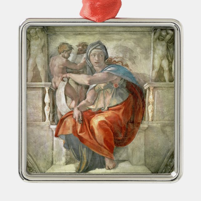 Sistine Chapel Ceiling: Delphic Sibyl Metal Ornament (Front)