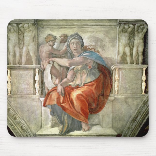 Sistine Chapel Ceiling: Delphic Sibyl Mouse Pad (Front)