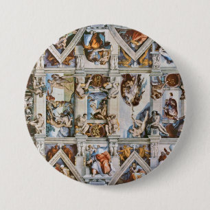 Sistine Chapel Ceiling Michelangelo 3 Inch Round Button
