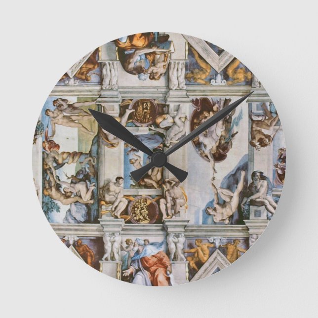 Sistine Chapel Ceiling Michelangelo Round Clock (Front)