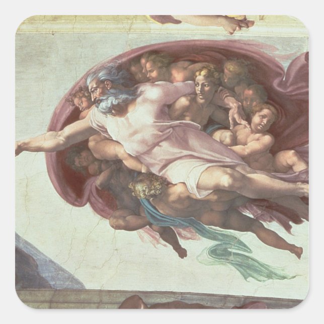 Sistine Chapel Ceiling Square Sticker (Front)