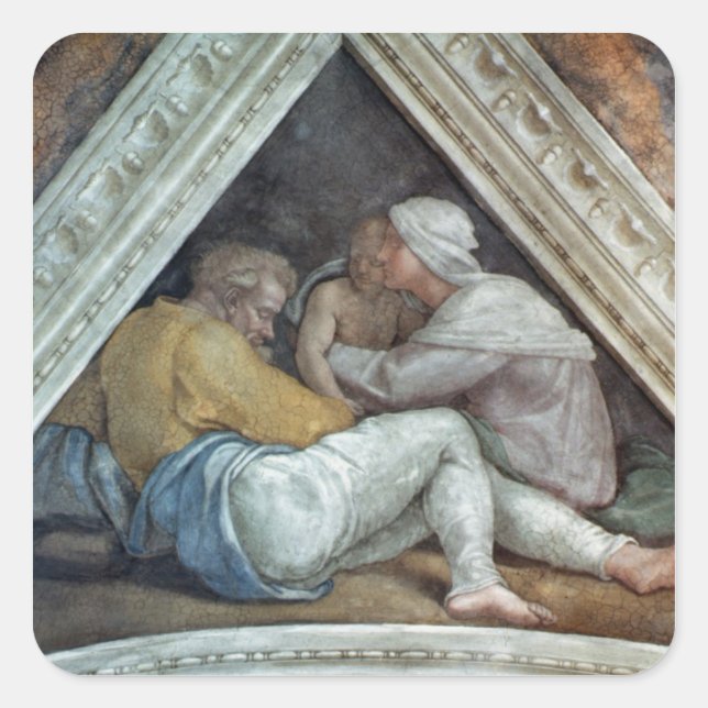 Sistine Chapel Ceiling: The Ancestors of Christ Square Sticker (Front)