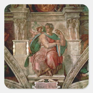 Sistine Chapel Ceiling: The Prophet Isaiah Square Sticker