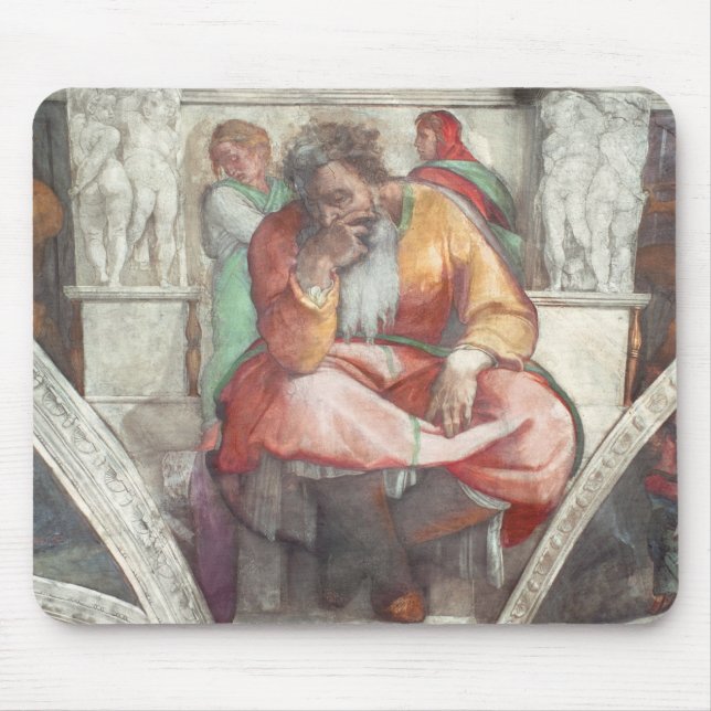 Sistine Chapel Ceiling: The Prophet Jeremiah Mouse Pad (Front)