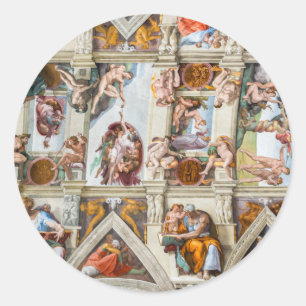 Sistine Chapel Michelangelo - Vatican, Rome, Italy Classic Round Sticker