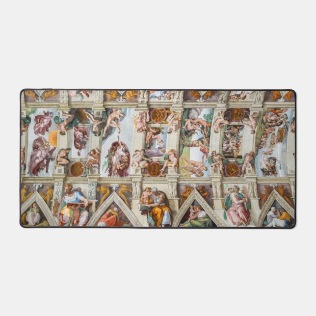 Sistine Chapel Michelangelo - Vatican, Rome, Italy Desk Mat (Front)
