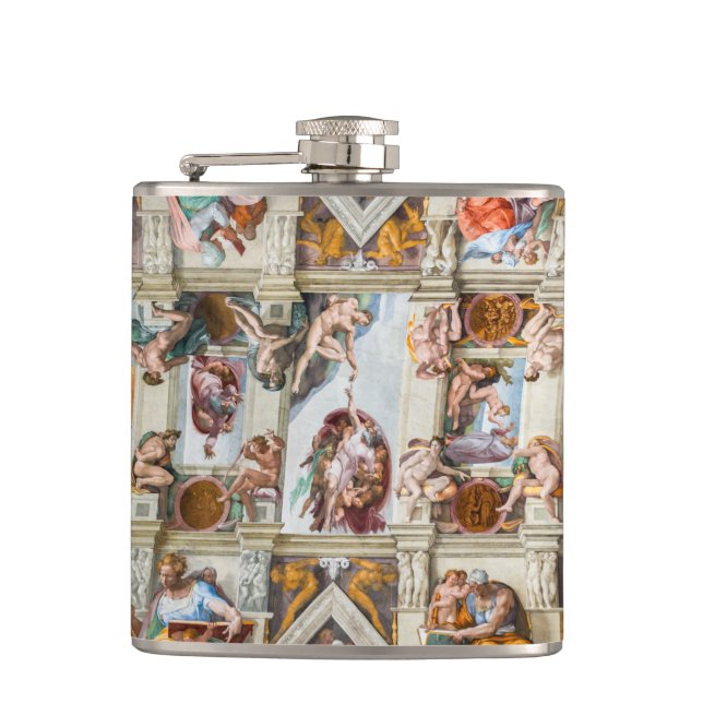 Sistine Chapel Michelangelo - Vatican, Rome, Italy Hip Flask (Front)