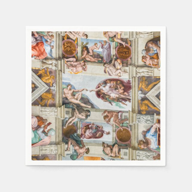 Sistine Chapel Michelangelo - Vatican, Rome, Italy Napkin (Front)