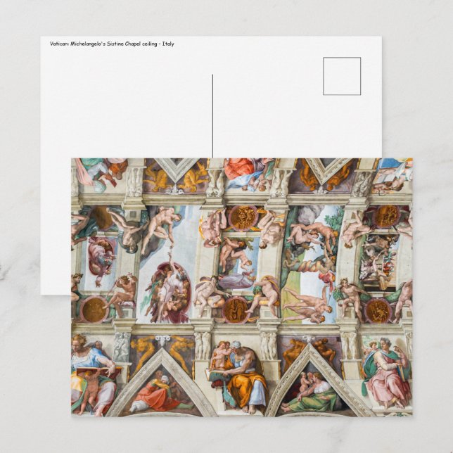 Sistine Chapel Michelangelo - Vatican, Rome, Italy Postcard (Front/Back)