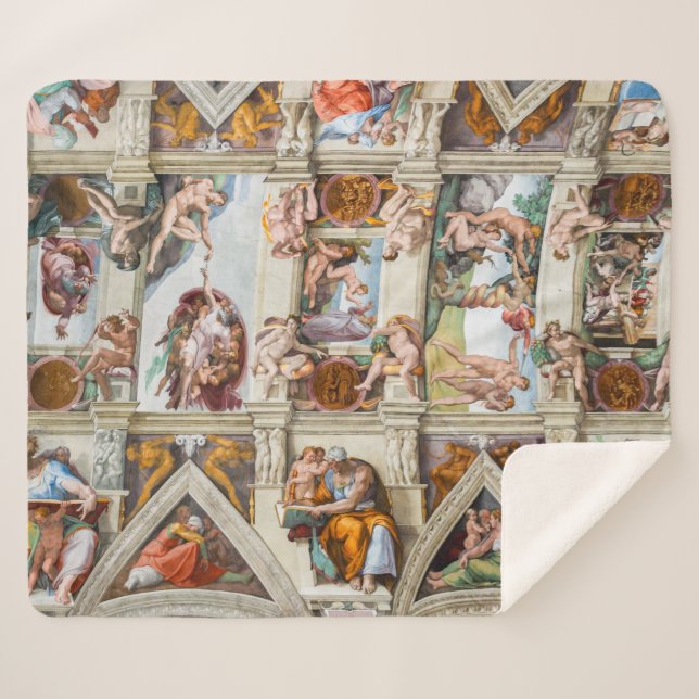 Sistine Chapel Michelangelo - Vatican, Rome, Italy Sherpa Blanket (Front (Horizontal))