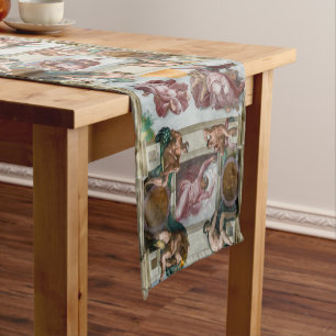 Sistine Chapel Michelangelo - Vatican, Rome, Italy Short Table Runner