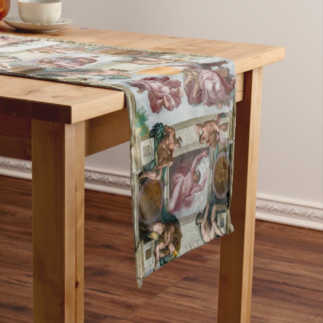 Sistine Chapel Michelangelo - Vatican, Rome, Italy Short Table Runner (In Situ)