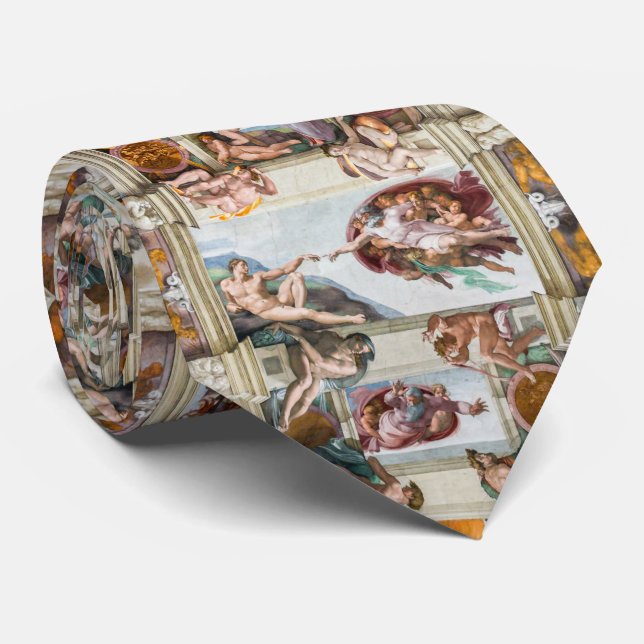 Sistine Chapel Michelangelo - Vatican, Rome, Italy Tie (Rolled)