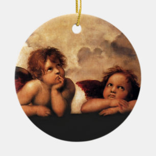 Sistine Madonna 2 Angels by Raphael Ceramic Ornament