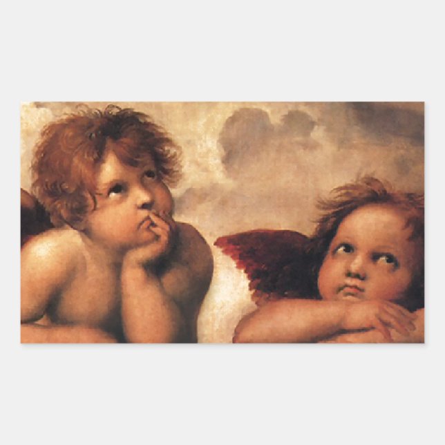 Sistine Madonna 2 Angels by Raphael Sticker (Front)