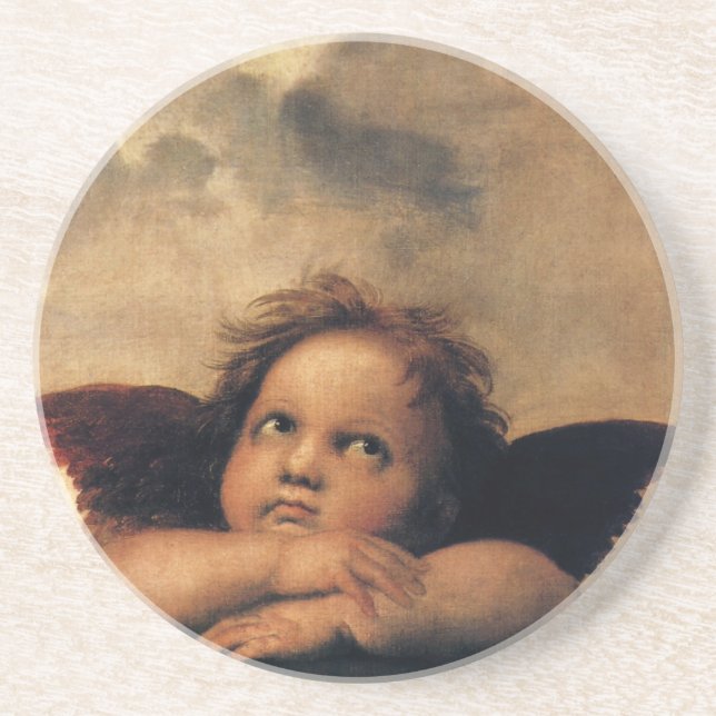 Sistine Madonna Angels by Raphael Sanzio Coaster (Front)